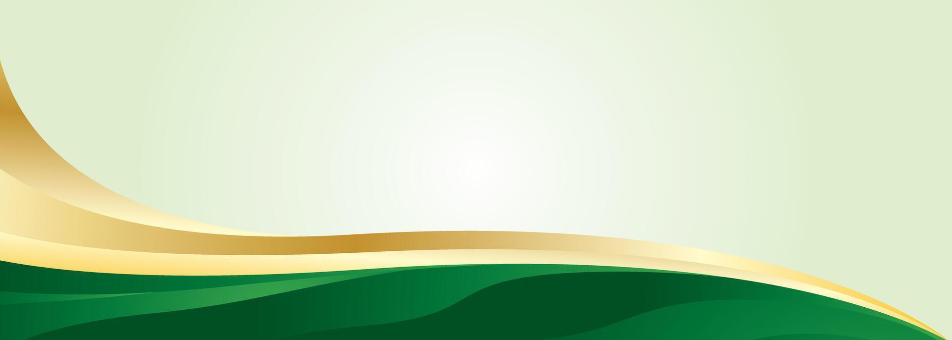 Luxury green gold abstract background vector