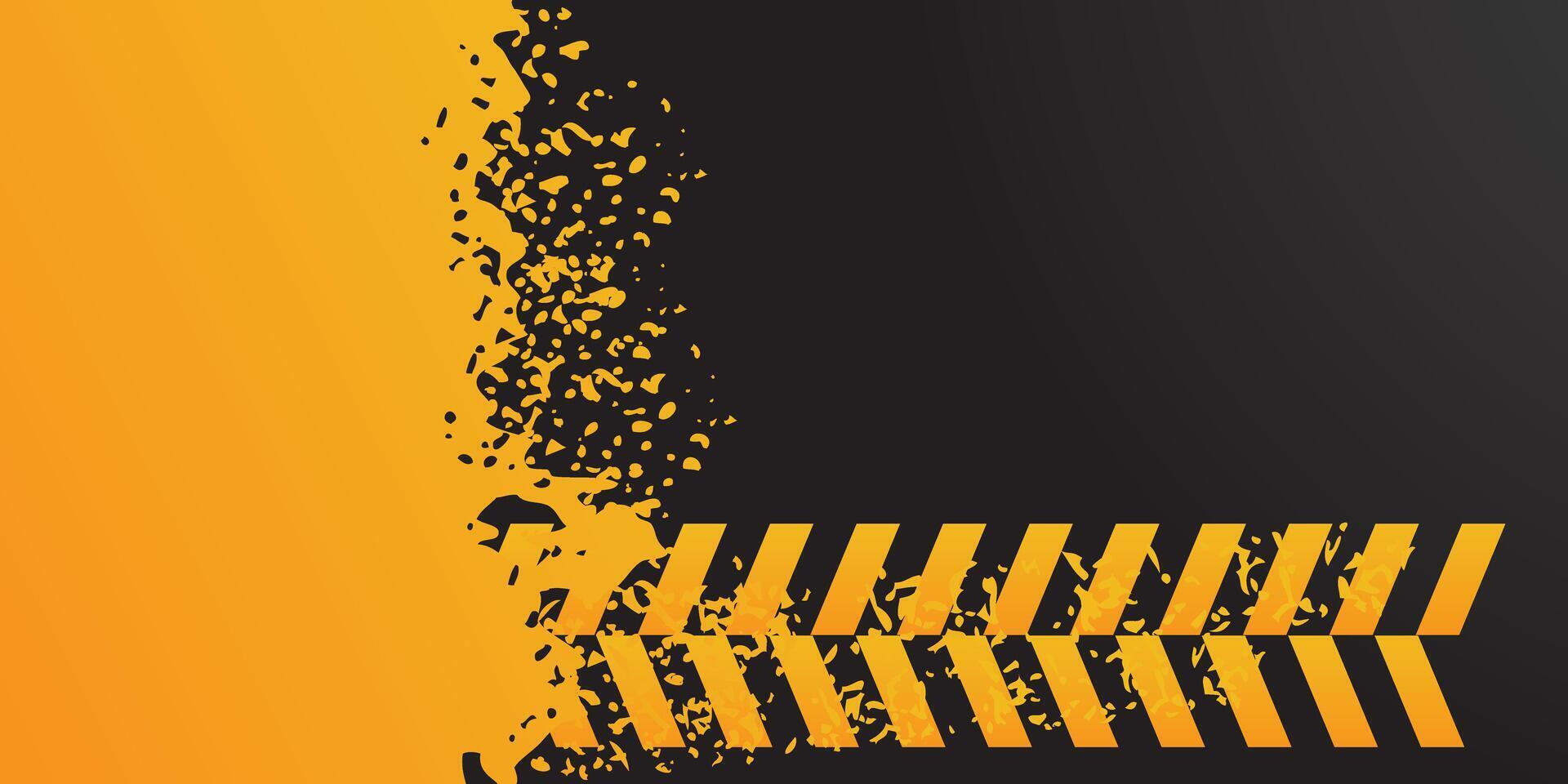 Abstract black and yellow grunge background vector