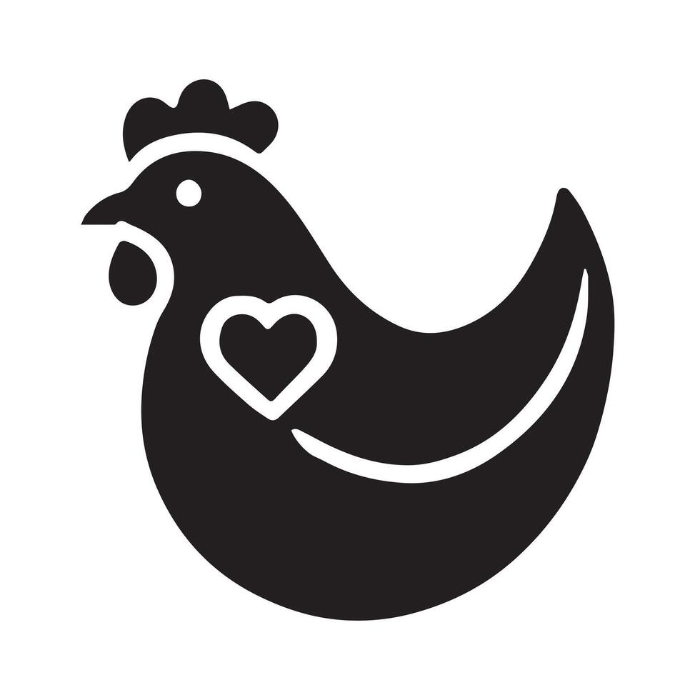 stylized silhouette of a rooster symbol vector