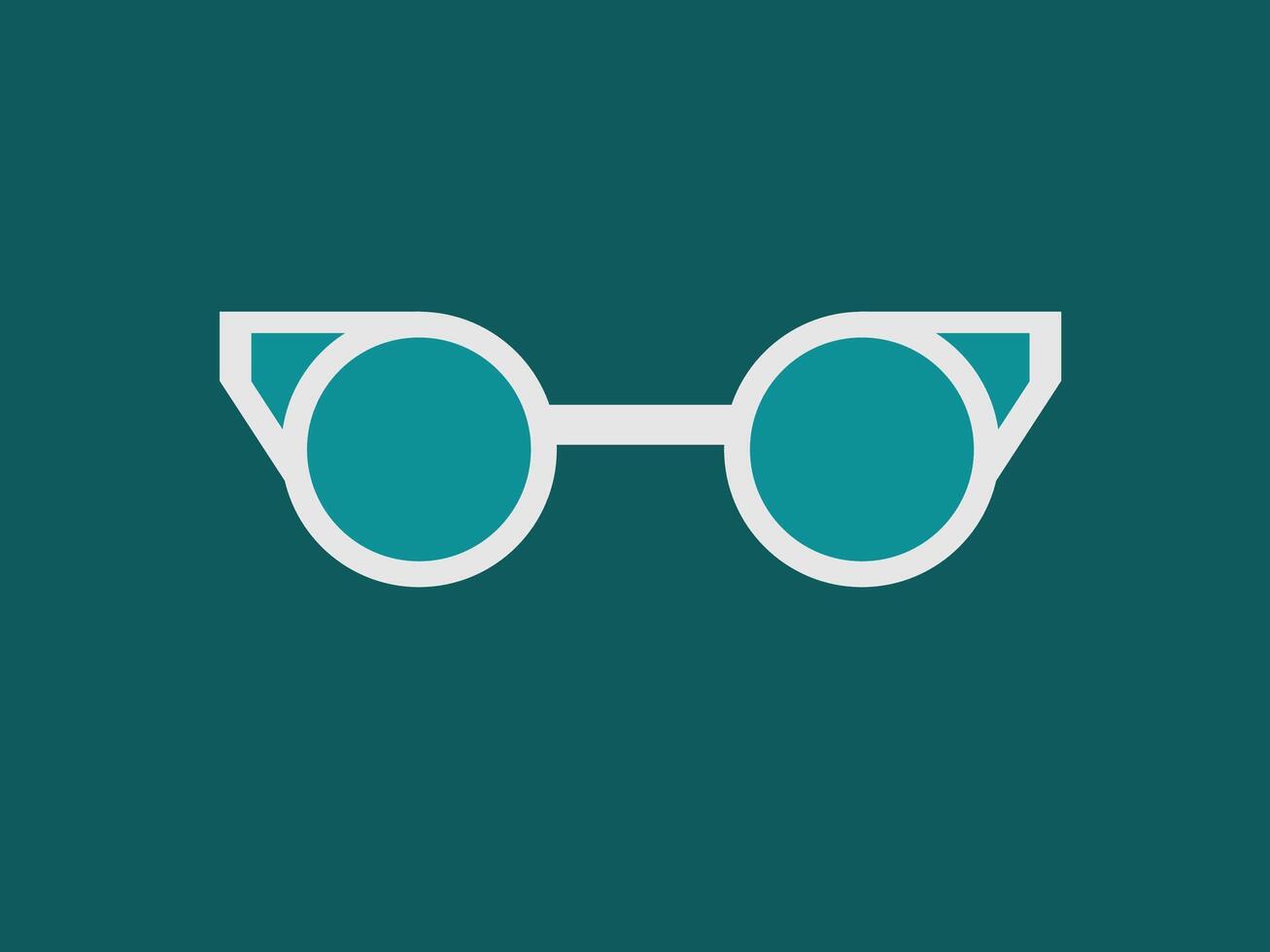 graphic representation of a pair of round eyeglasses against a teal background vector