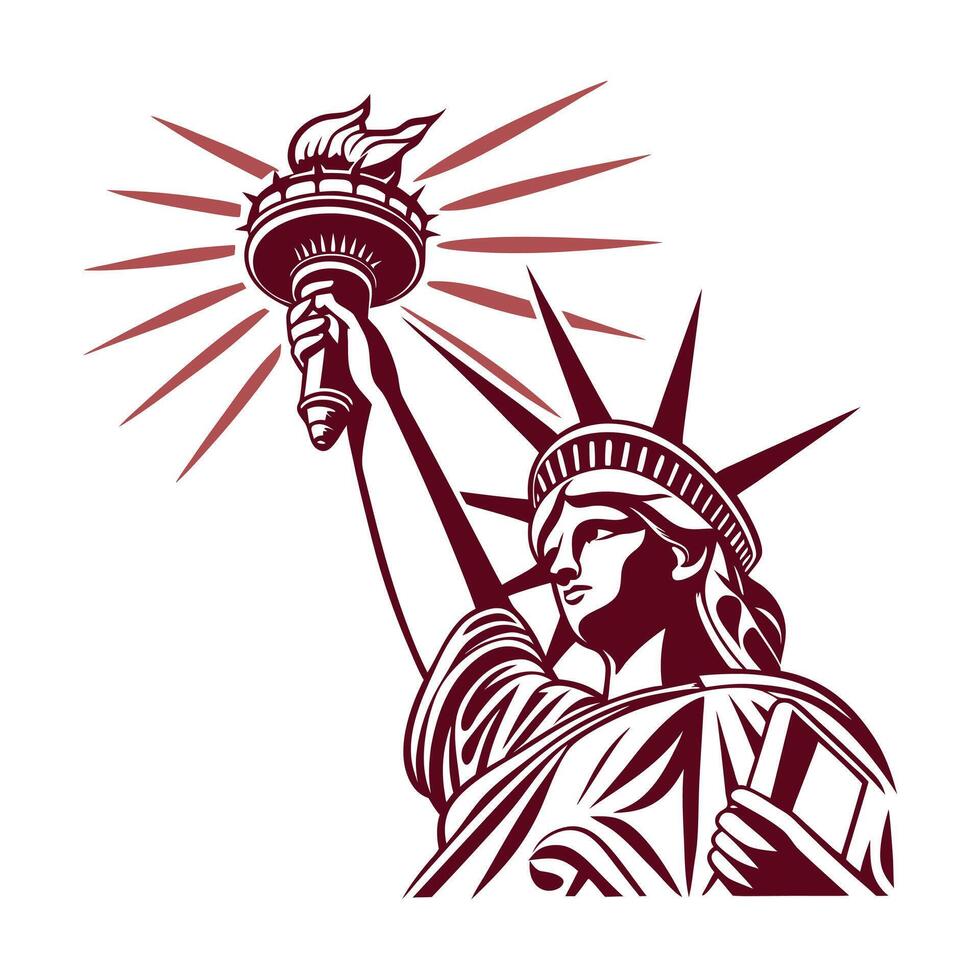 Torch of Liberty Bold Silhouette Design for Enlightenment vector