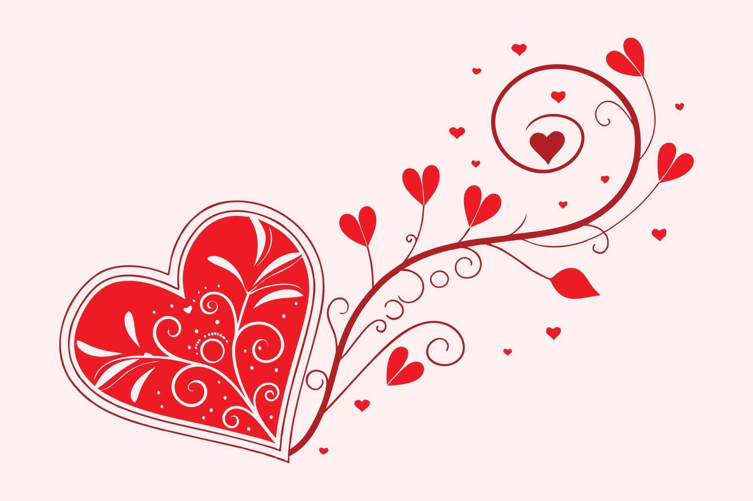 Romantic Red Heart Set for Valentine and Love Design Background vector