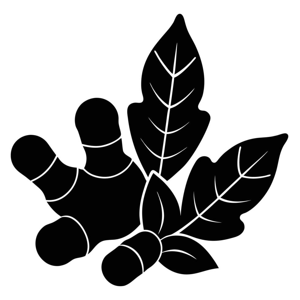 Premium Ginger Silhouette Icon for Spice Branding vector