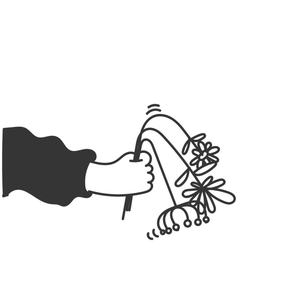 a hand holding a wilted flower in its hand vector