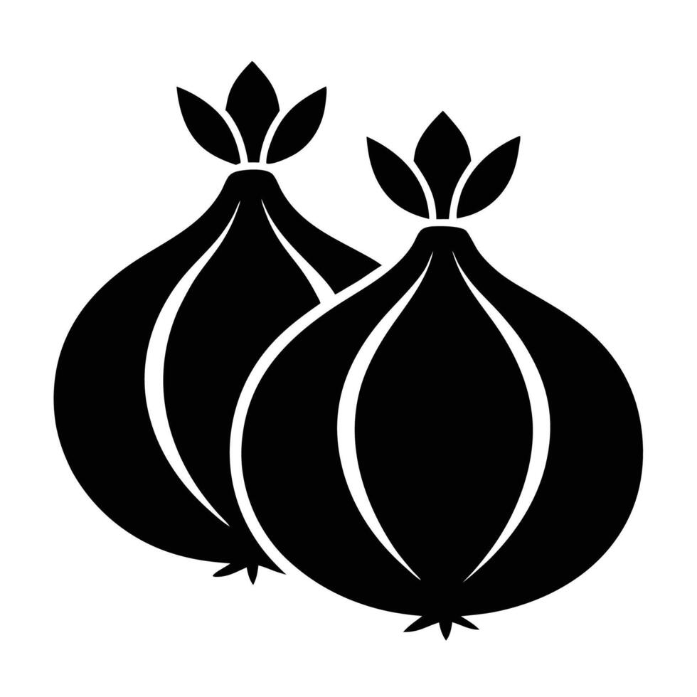 Minimalist two onion silhouette icon illustration vector