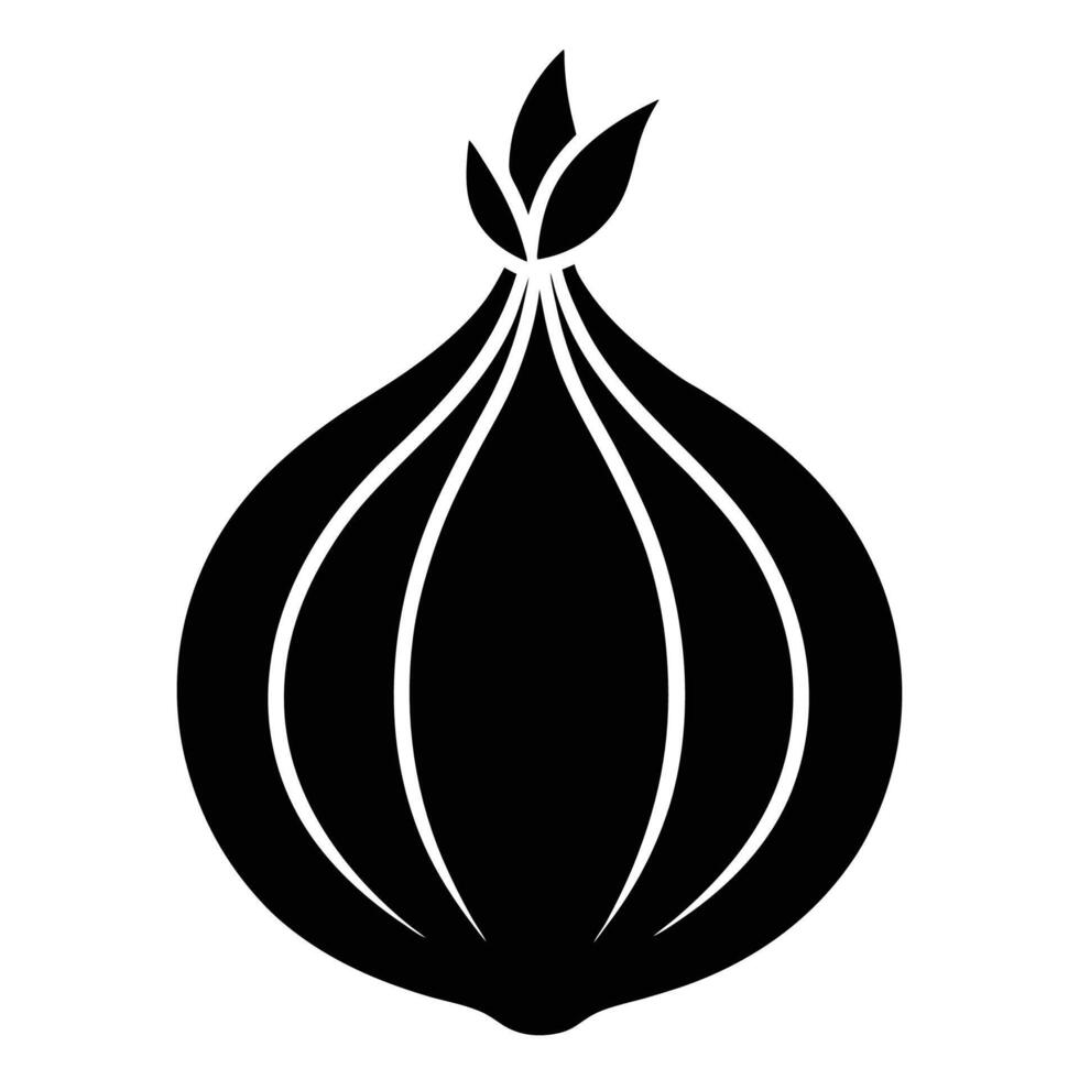 Minimal onion silhouette icon for design projects vector