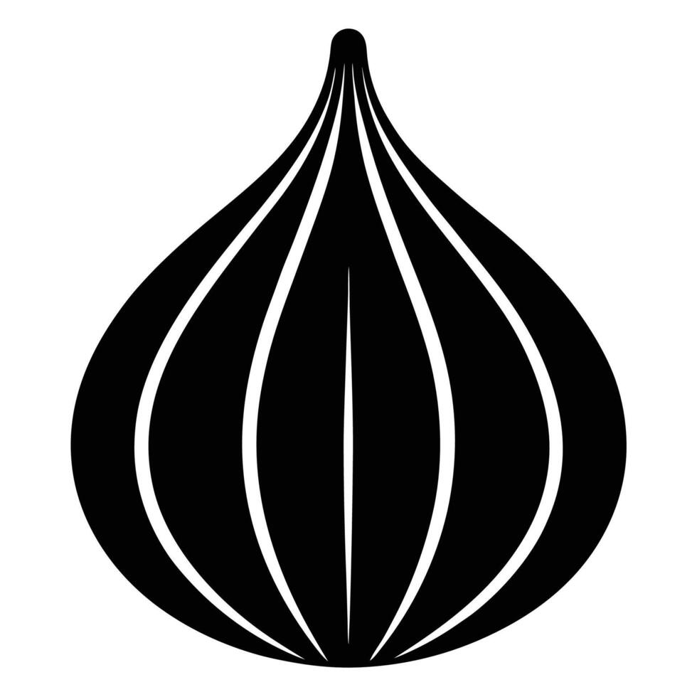 Minimalist Garlic Silhouette Icon for Cooking and Spices vector