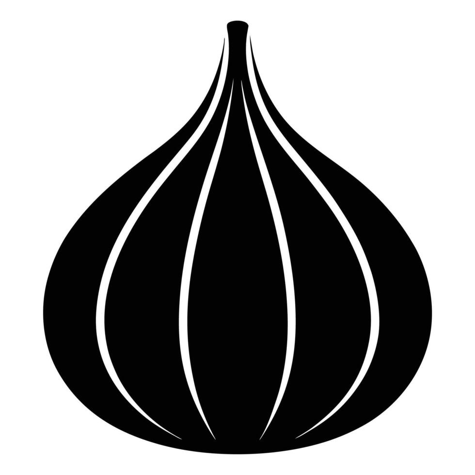 Elegant Garlic Silhouette Icon for Spices and Cooking Art vector