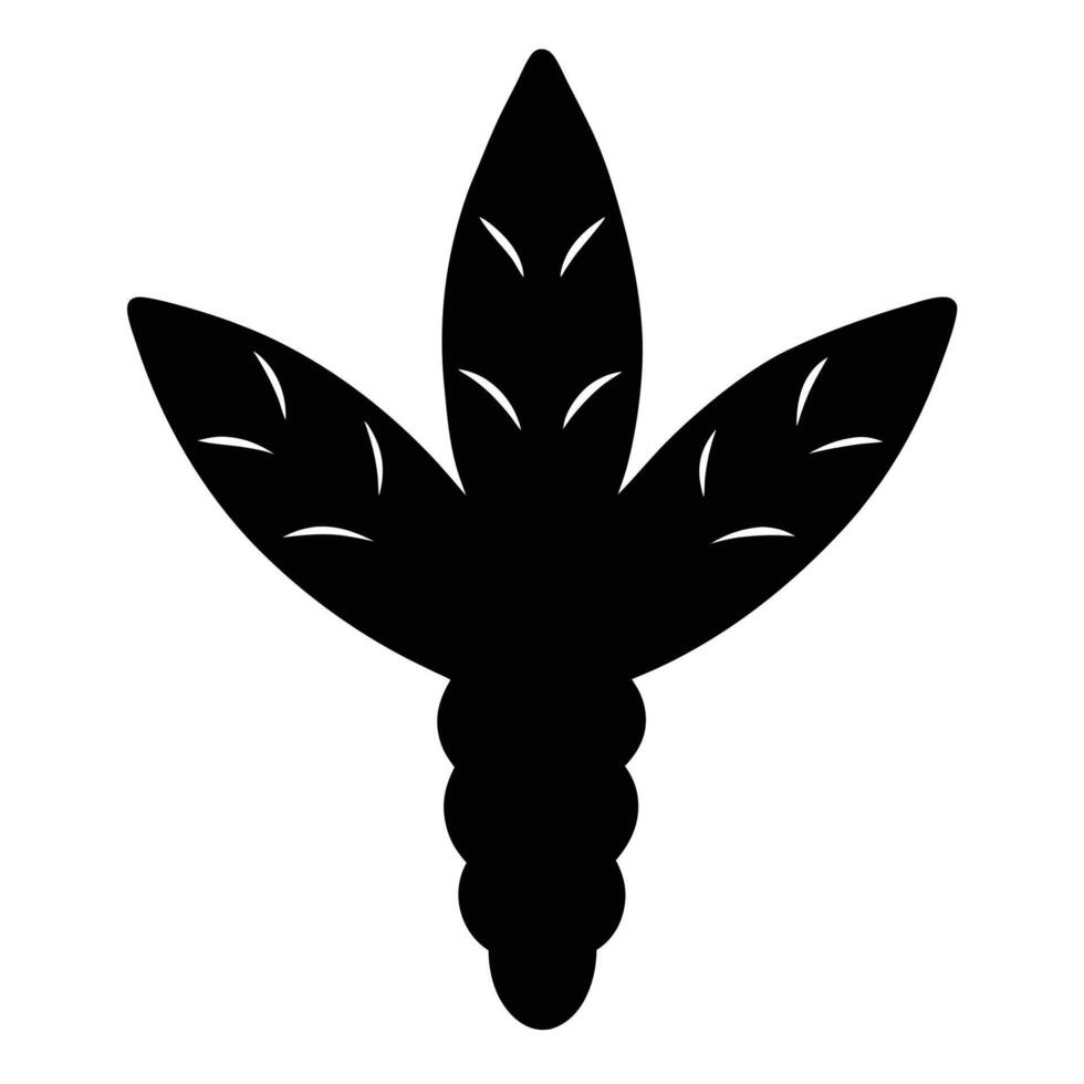 Minimalist turmeric plant silhouette design for food illustrations vector