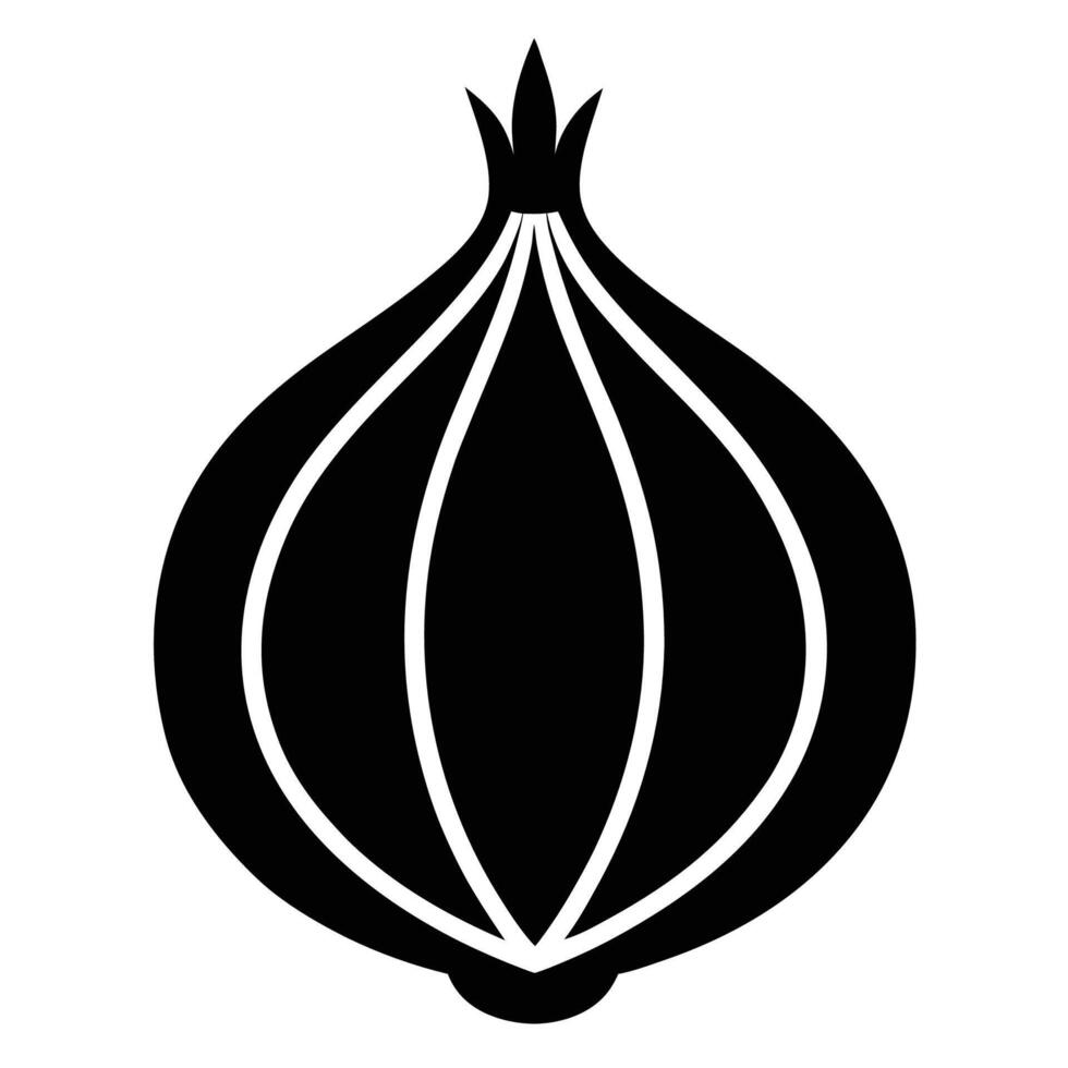 Onion silhouette illustration icon for graphic design vector