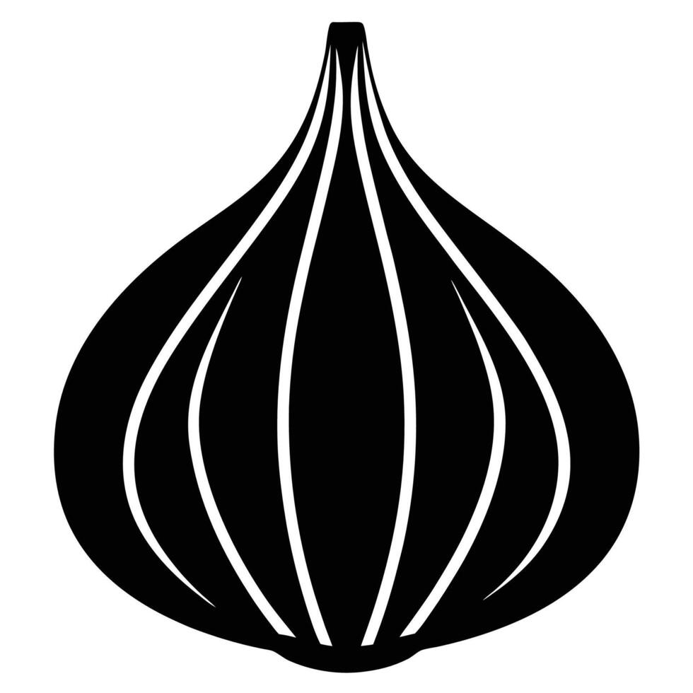 Stylized Garlic Silhouette Icon for Culinary Art and Branding vector