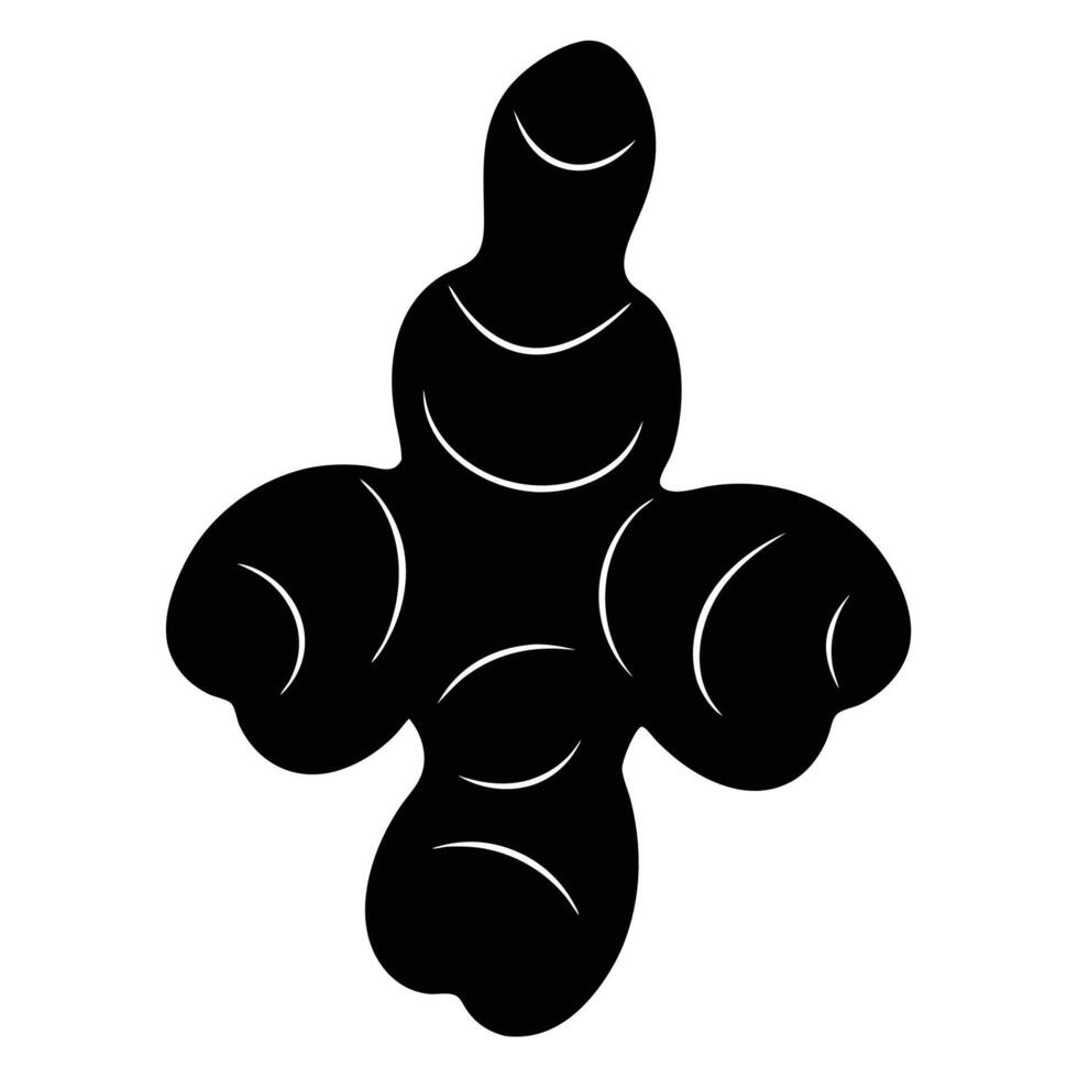 Refined Ginger Silhouette Icon for Organic Recipes vector
