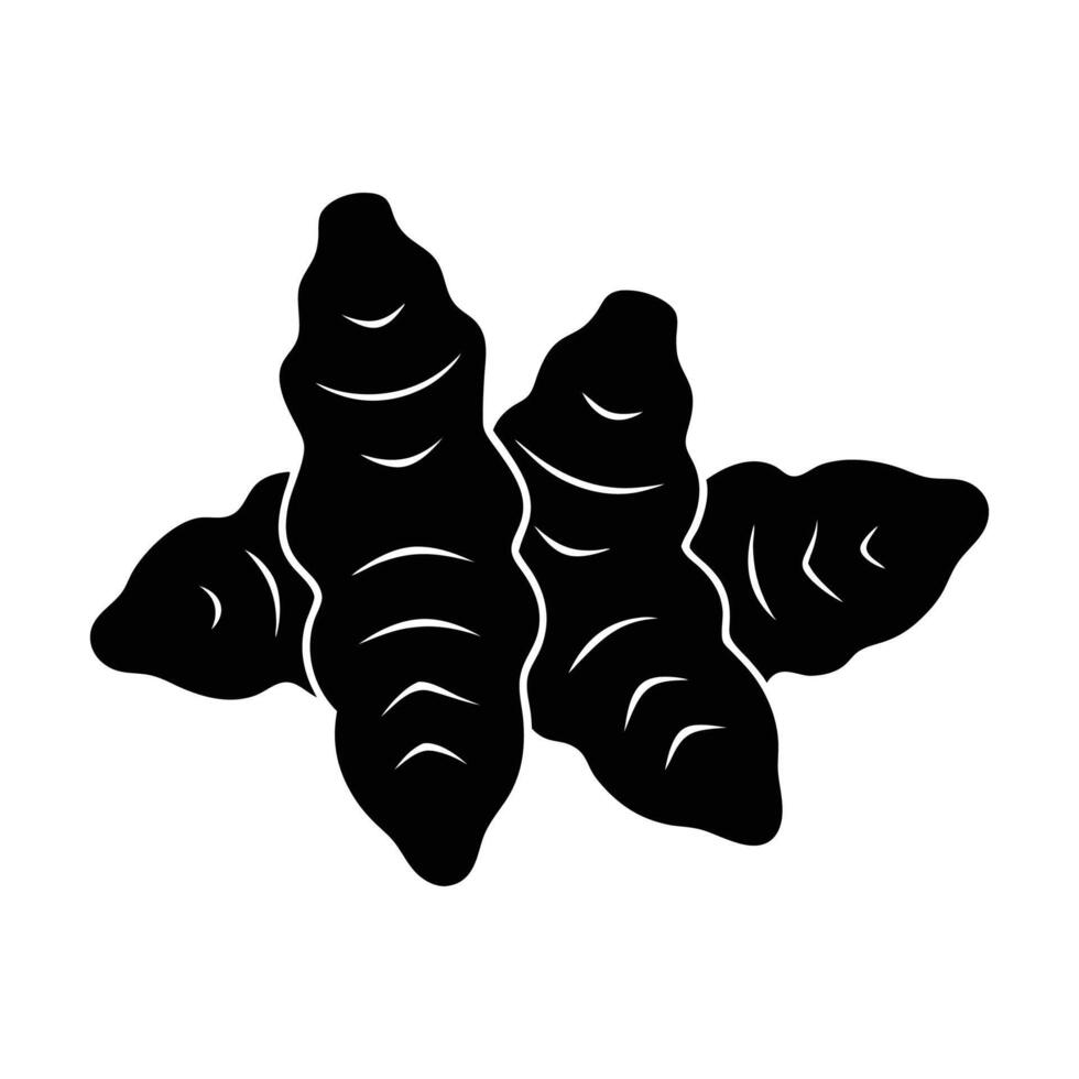 Stylized Ginger Food Spice Silhouette Icon Clip Art Design vector