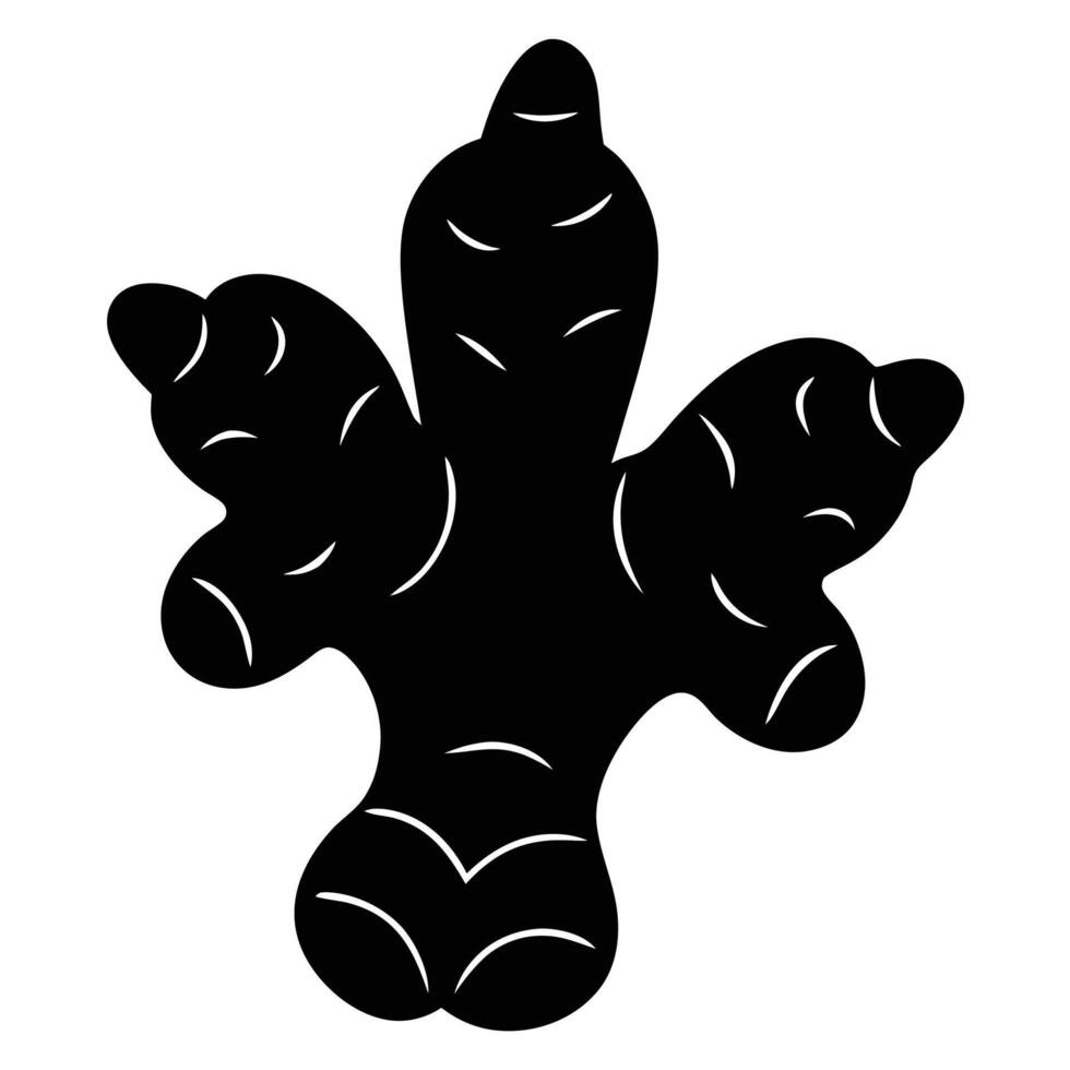 Creative Ginger Silhouette Icon for Spices and Herbs vector
