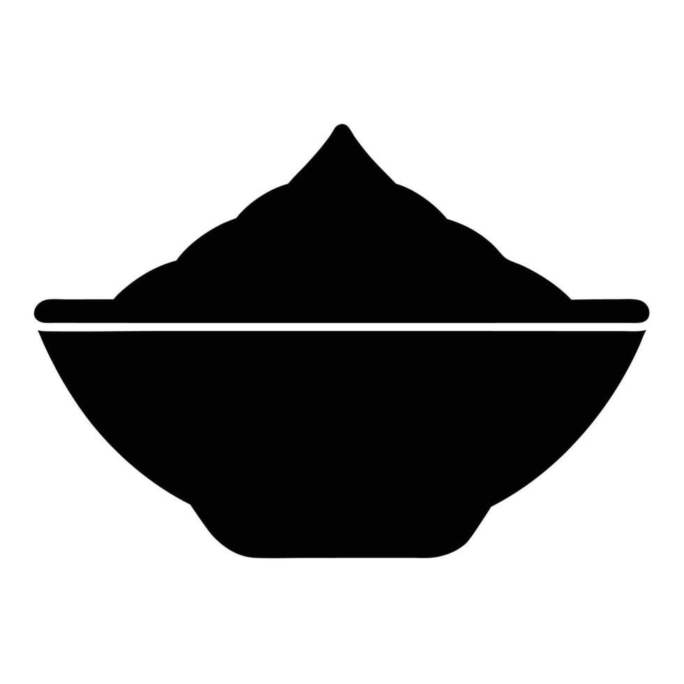 Professional spice powder bowl silhouette design vector