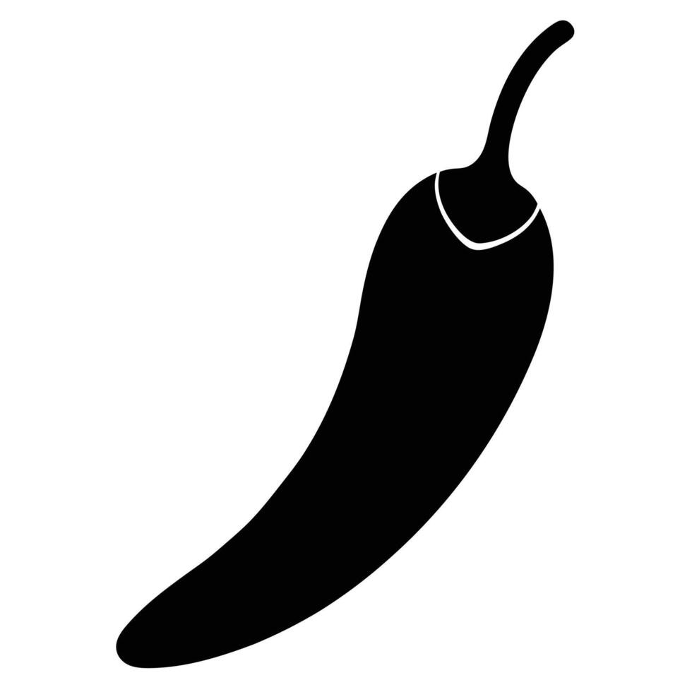 Minimal chili pepper silhouette illustration for designs vector