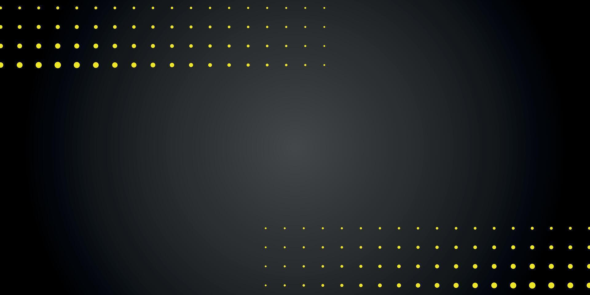Black background with yellow dotted halftones vector