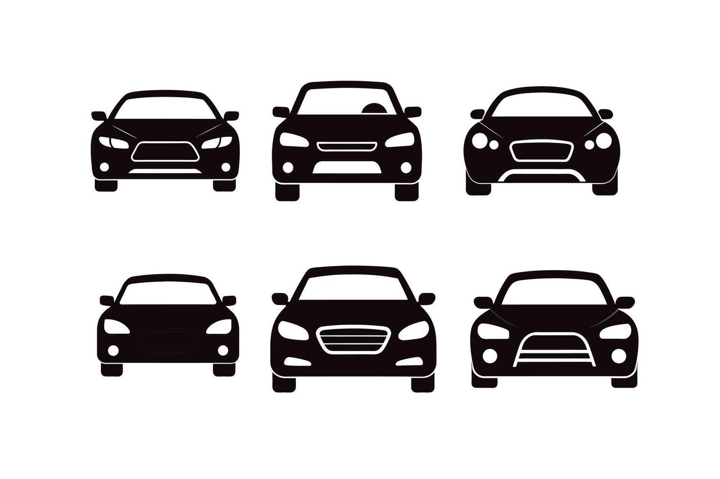 Creative Car Icon Designs on White Background vector
