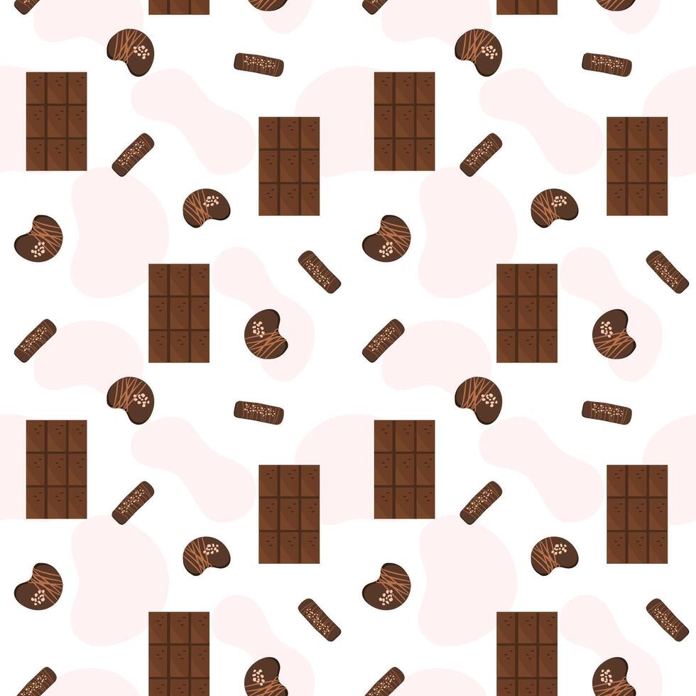 Flat Chocolate Bar Pattern Template vector