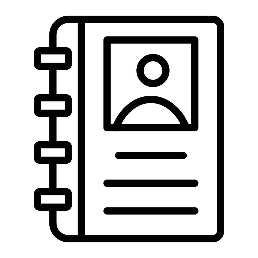 Address Book Line Icon Design vector