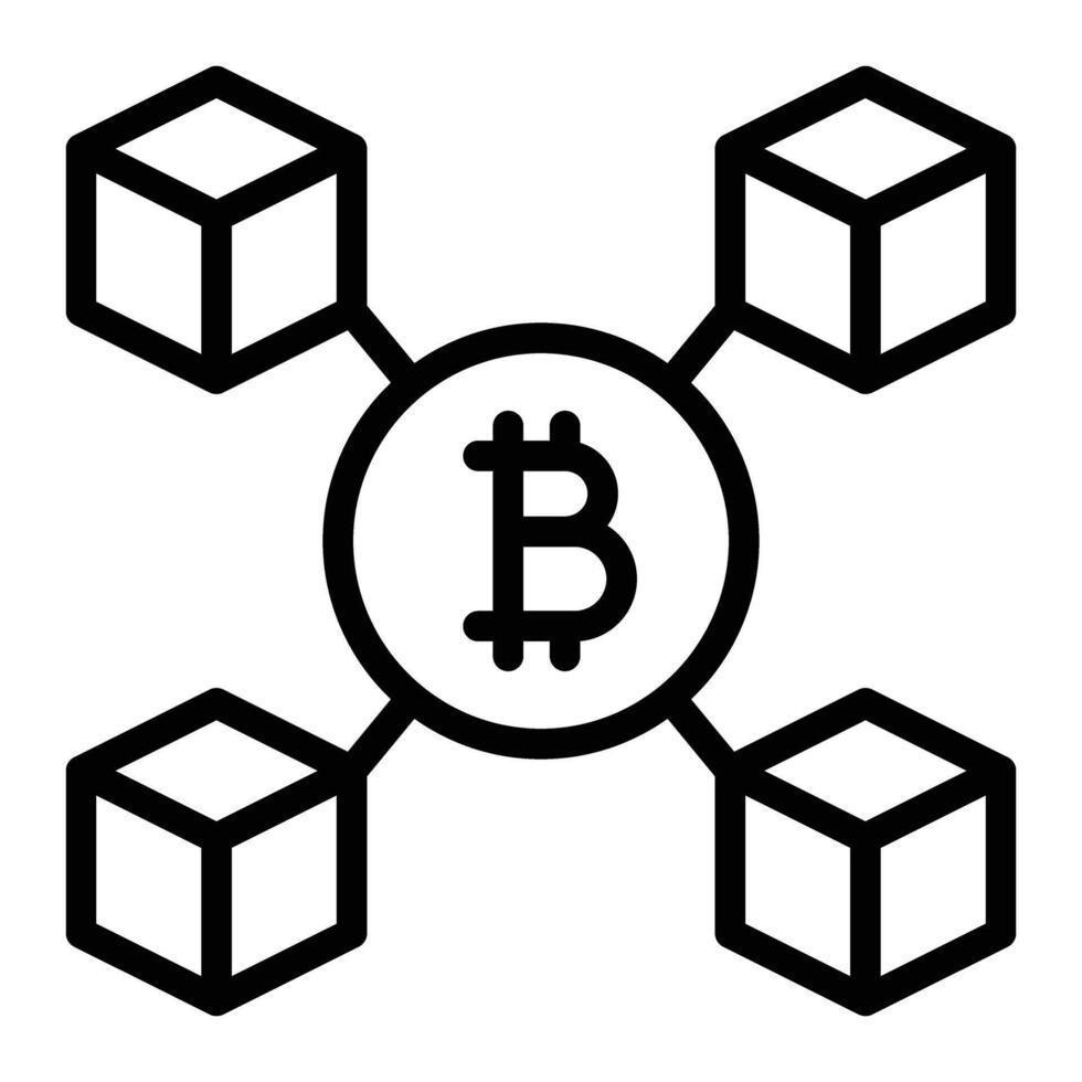Block Chain Line Icon Design vector