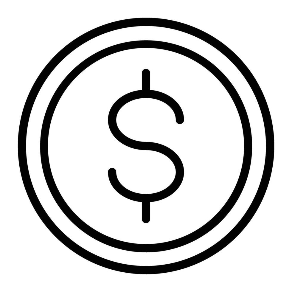 Dollar Line Icon Design vector
