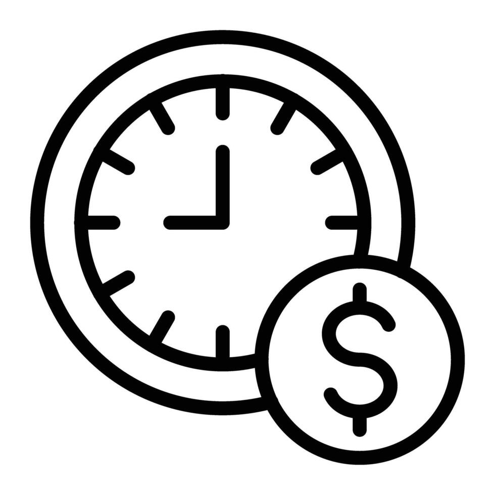 Overtime Pay Line Icon Design vector