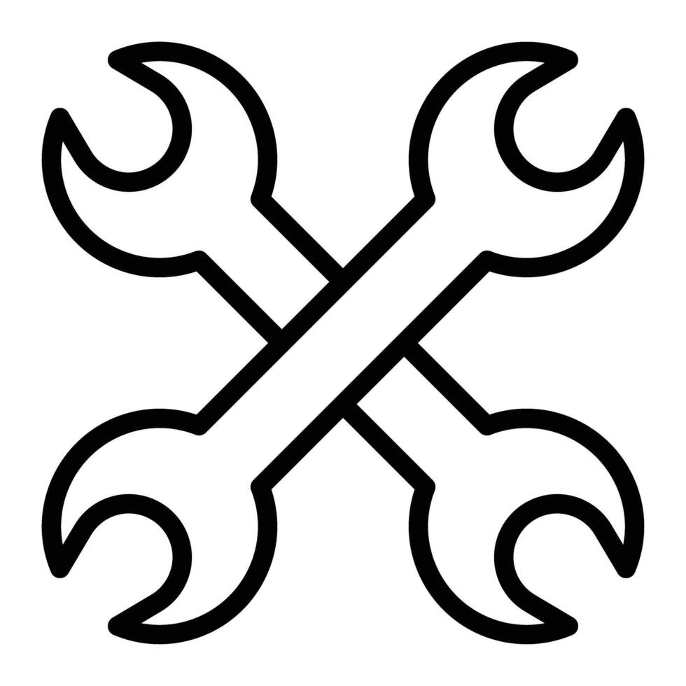Wrench Tool Line Icon Design vector