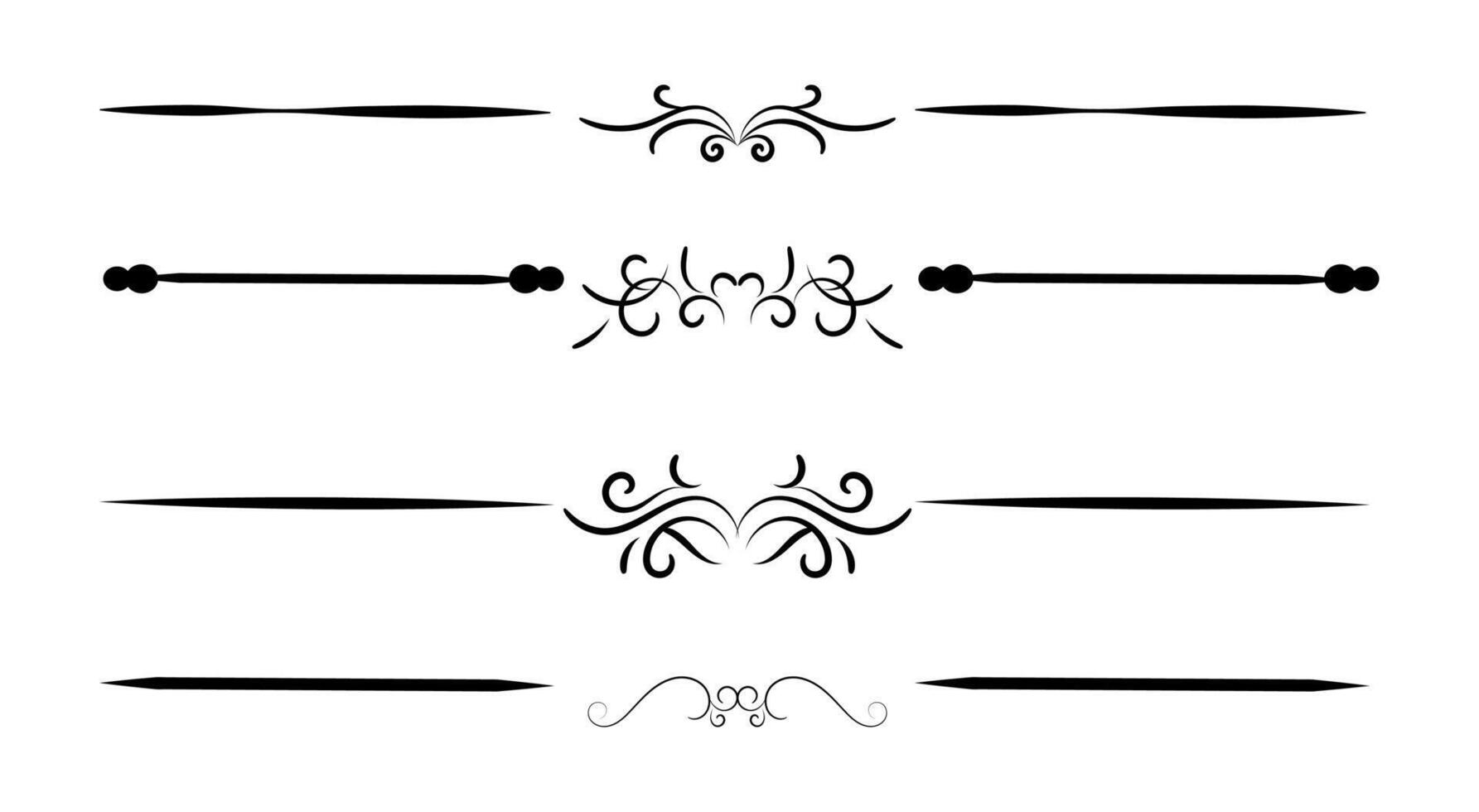 Ornamental decorative elements on black colour vector