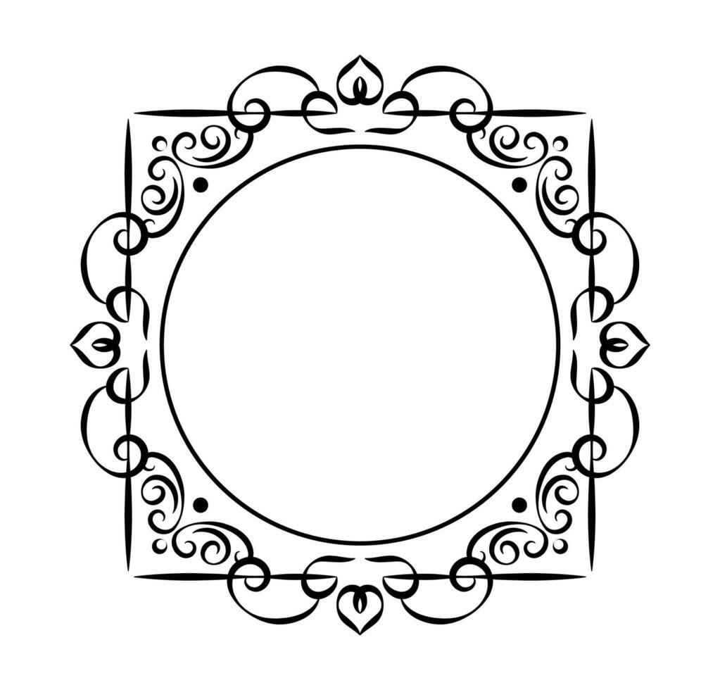 ornament art frame on black colour vector