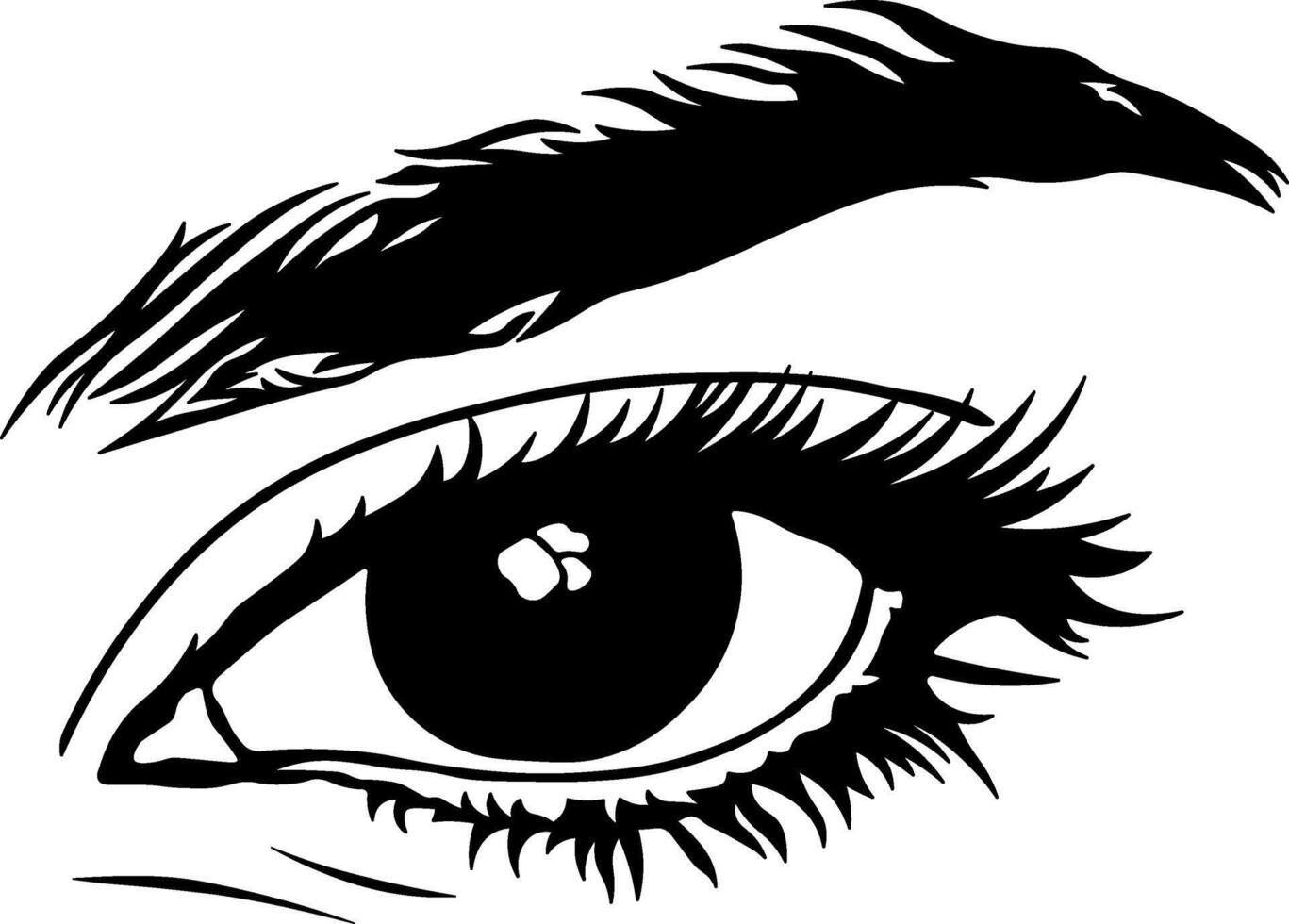 silhouette of eyes with eyebrows without background vector