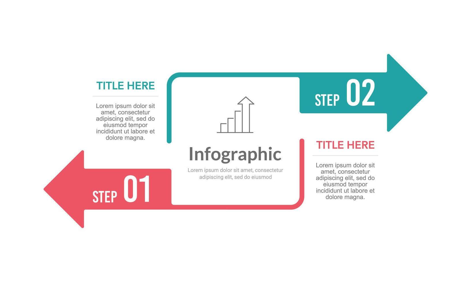 Infographic 2 options comparing business operations to grow. Presentation, Banner, Report and Strategy. vector
