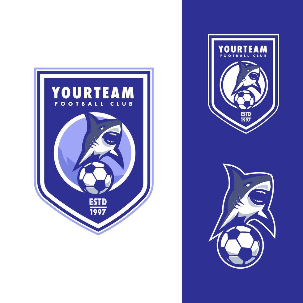 Soccer Logo with Shark vector