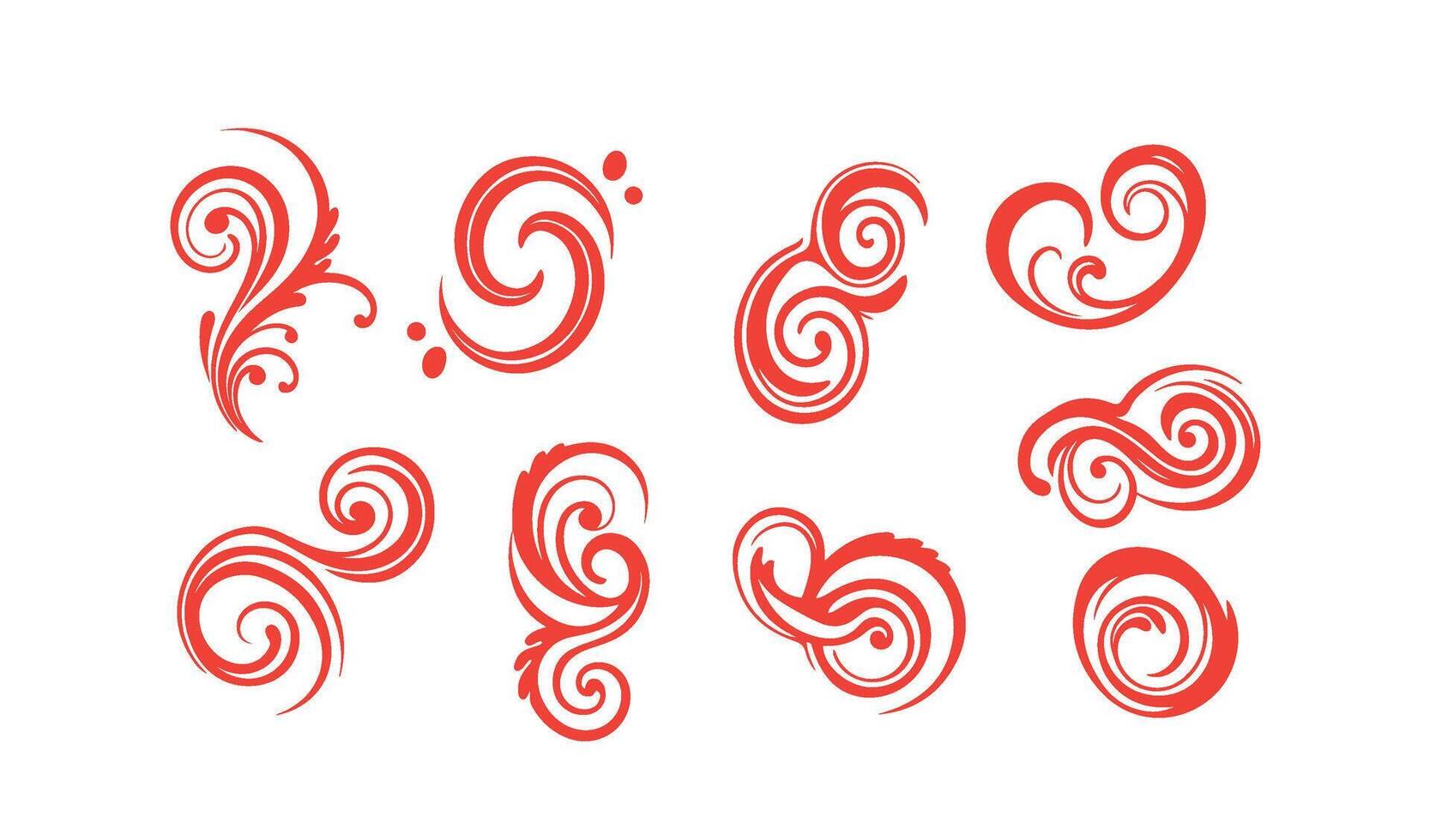 Classic Ethereal Swirls Ornament Set for Luxurious Artwork vector