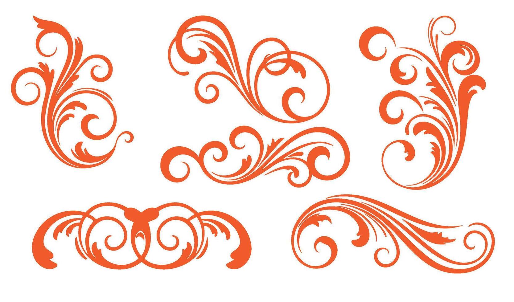 Unique Ethereal Swirls Calligraphy Set with Detailed Flourishes vector
