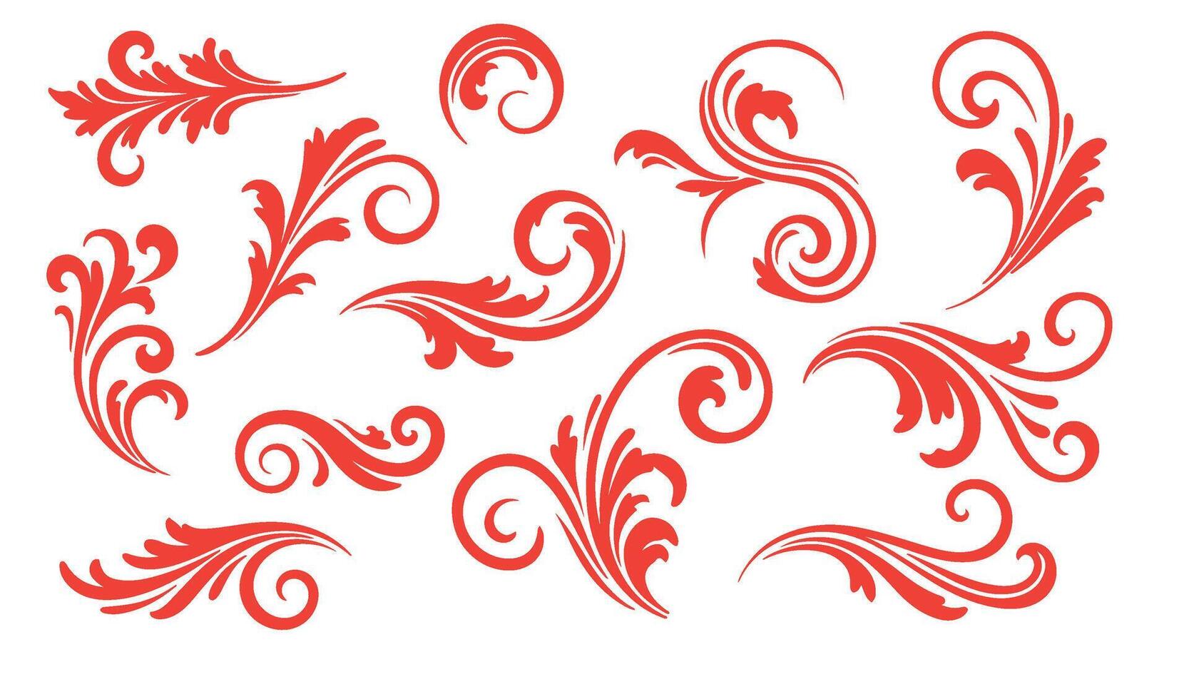 Ethereal Swirls Ornament Set for Modern and Classic Designs vector