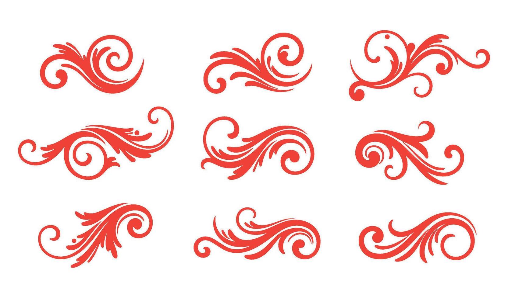 Decorative Ethereal Swirls Calligraphy Ornament Collection vector
