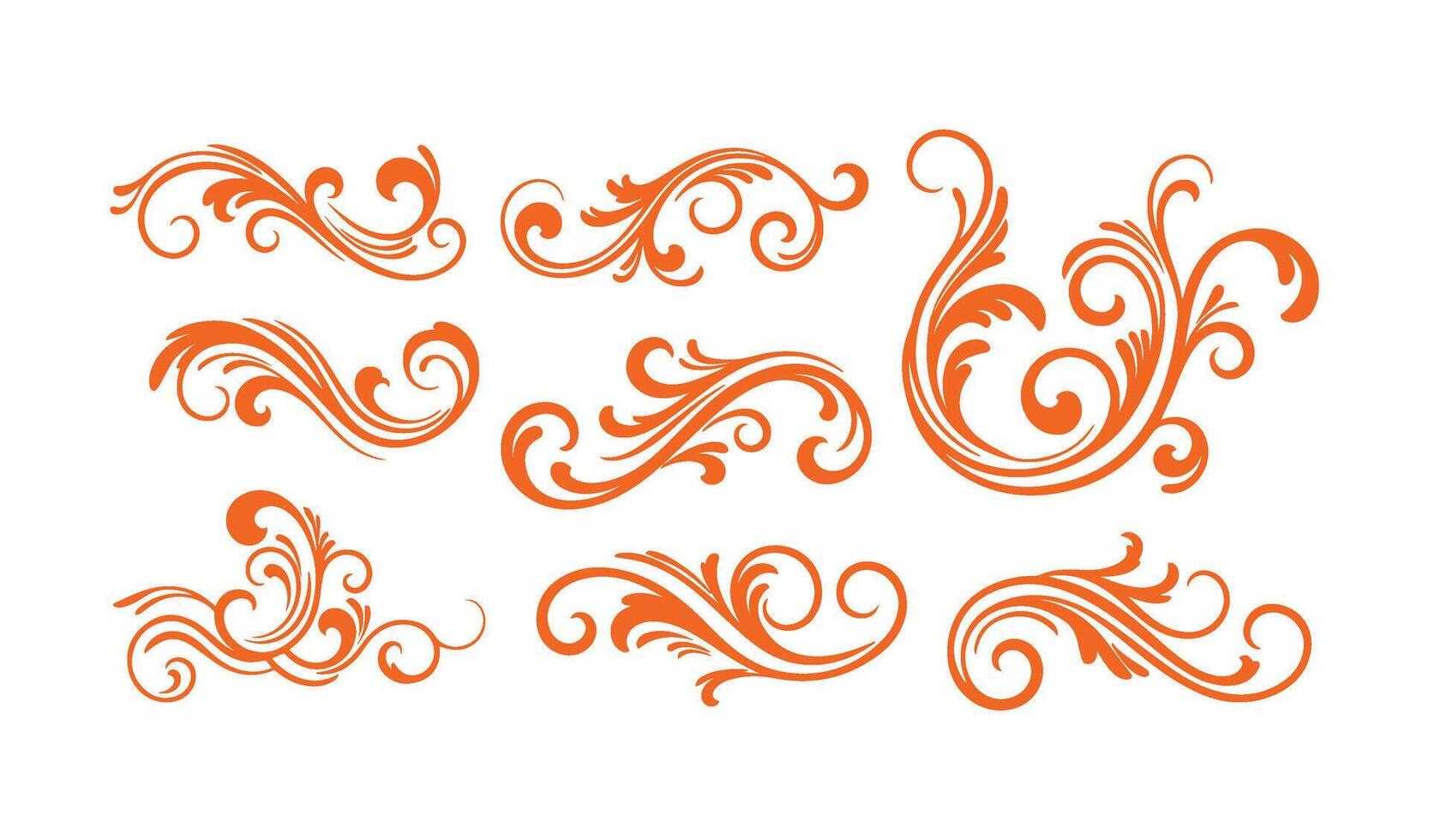 Elegant Flourishes and Swirls Collection Featuring Ethereal Designs vector