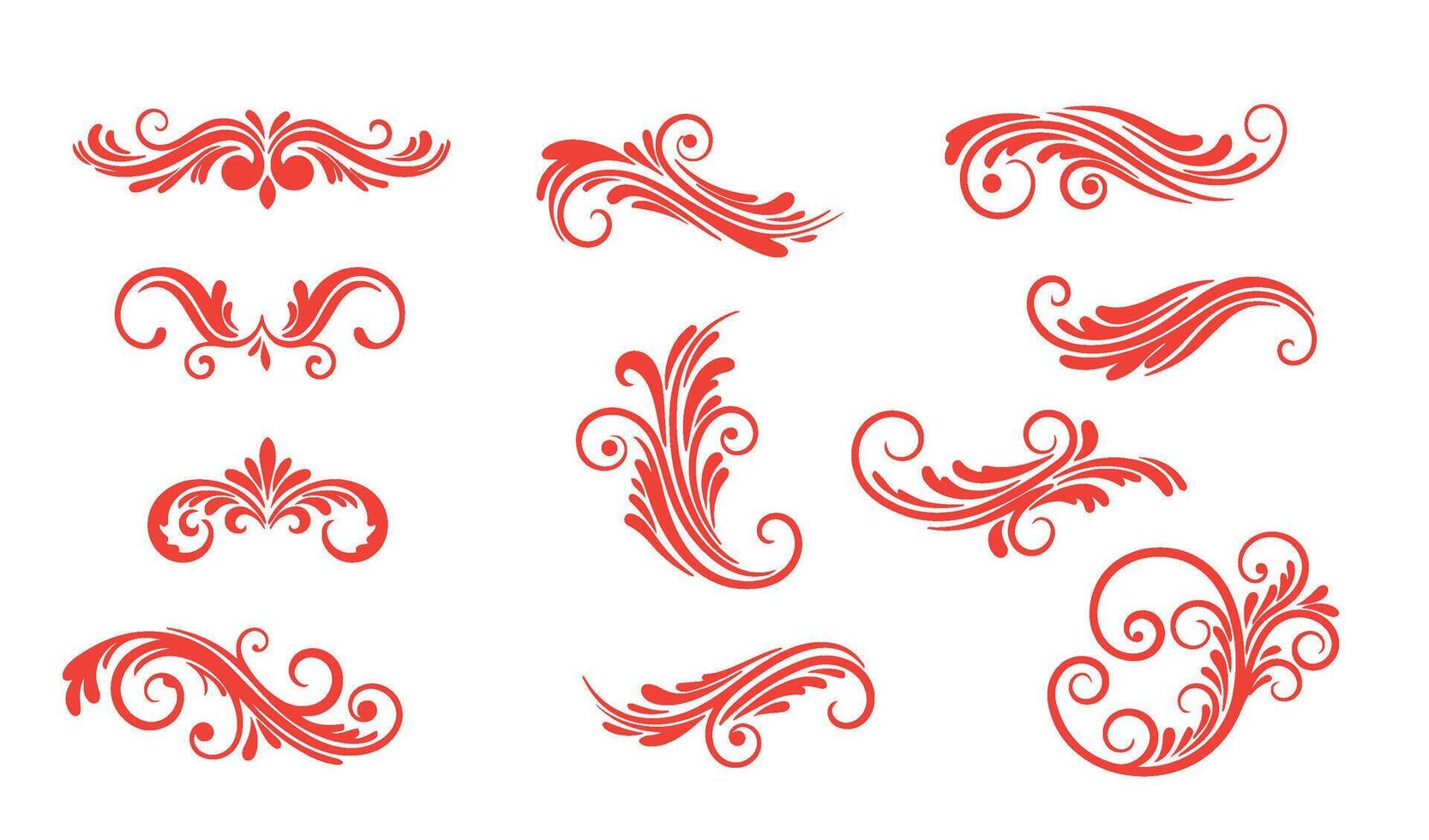 Timeless Ethereal Swirls Ornament Set for Elegant Creations vector
