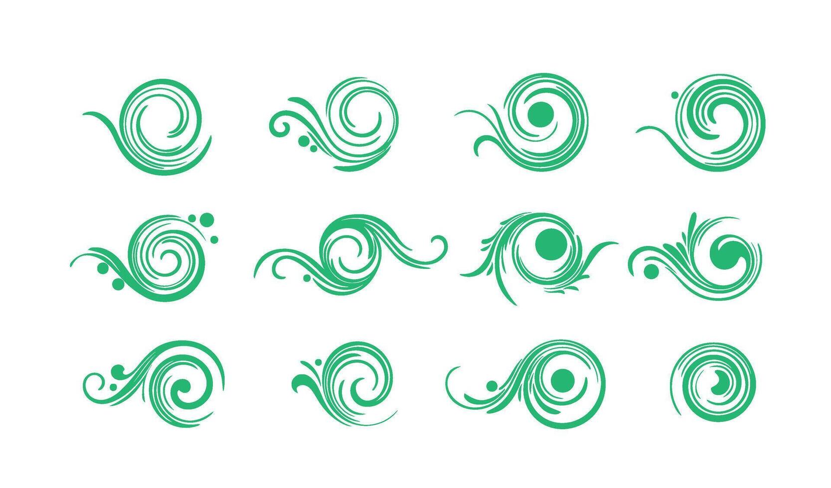 Swirl Calligraphy Ornament Set with Flowing Artistic Patterns vector