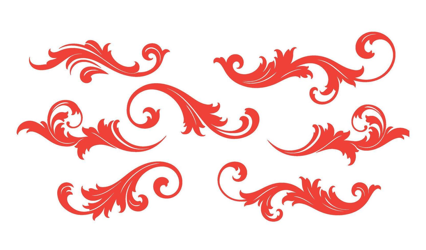 Decorative Ethereal Swirls Ornament Collection for Art Projects vector