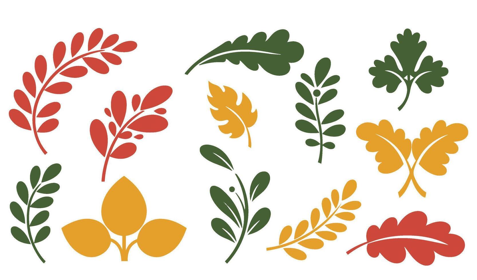 Stylish Set of Leaf and Foliage Icons for Natural Designs vector