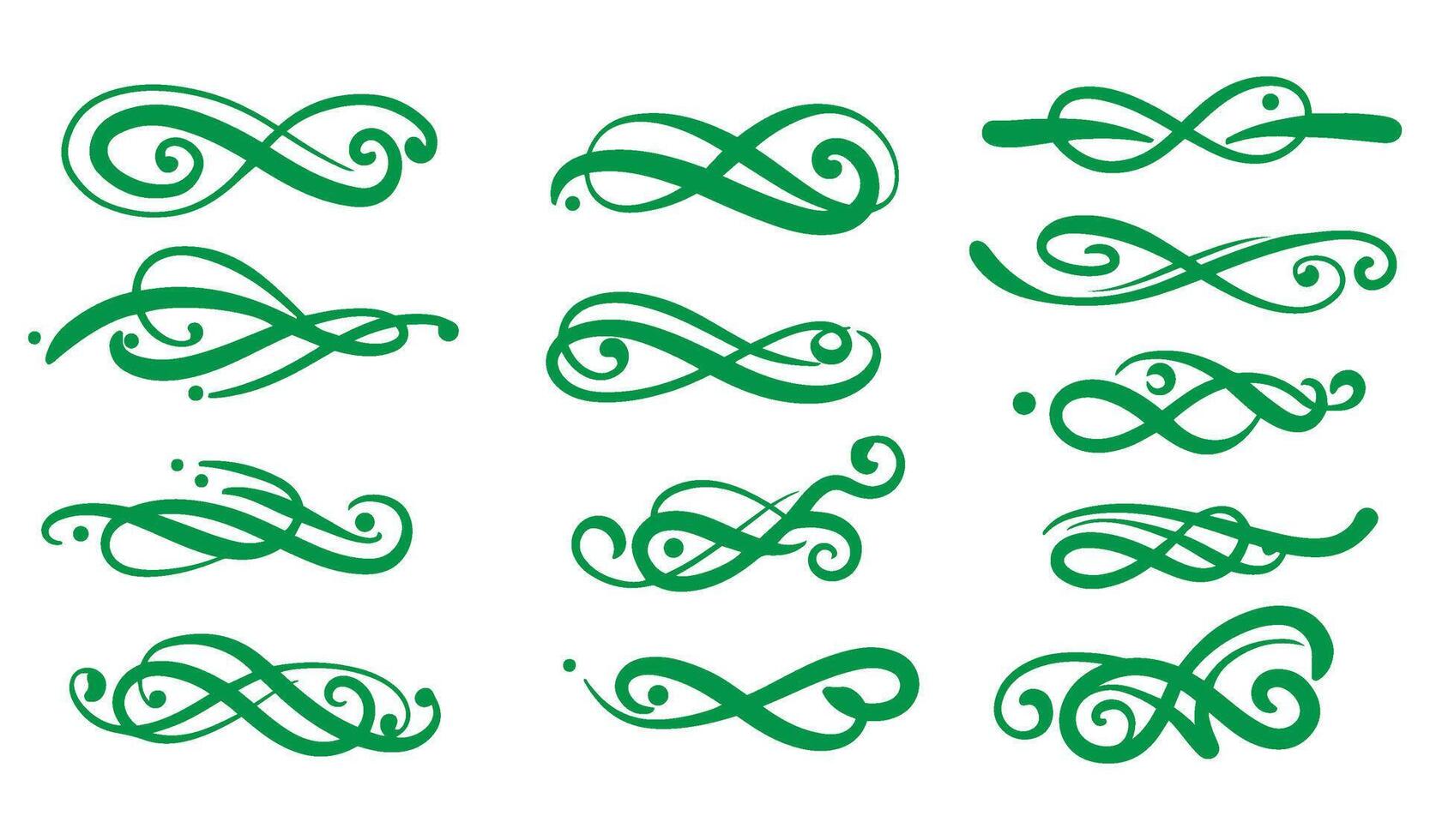 Beautiful Calligraphic Flourishes Set with Vintage Borders vector