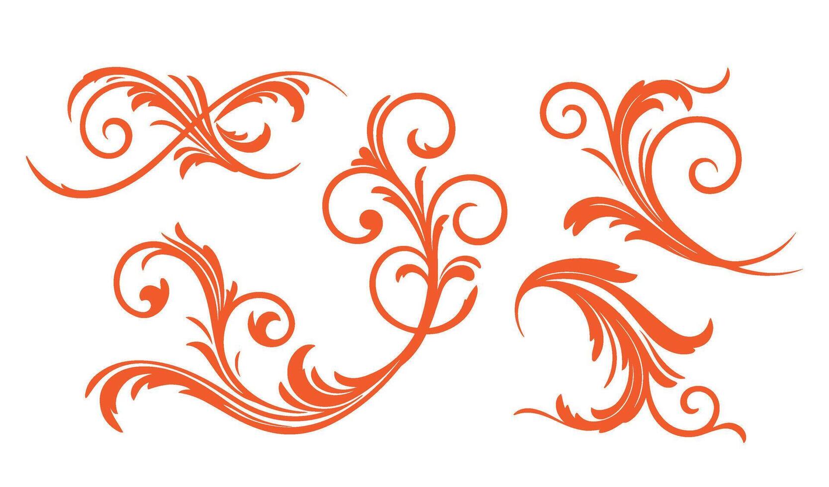 Creative Ethereal Swirls Ornament Set with Flourish Designs vector