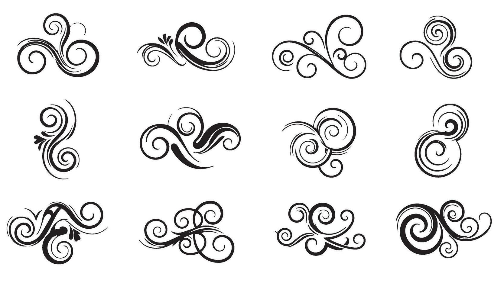 Decorative Swirl Calligraphy Ornament Collection for Creatives vector