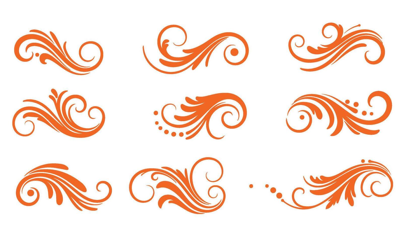 Classic Ethereal Swirls Ornament Collection for Sophisticated Artwork vector