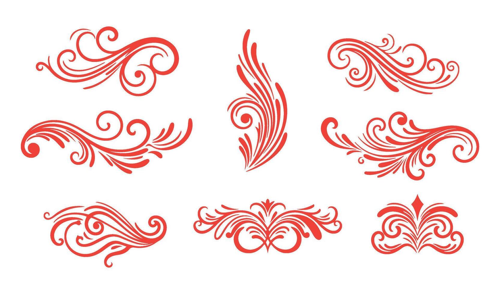 Ethereal Swirls Ornament Collection with Timeless Calligraphy Style vector