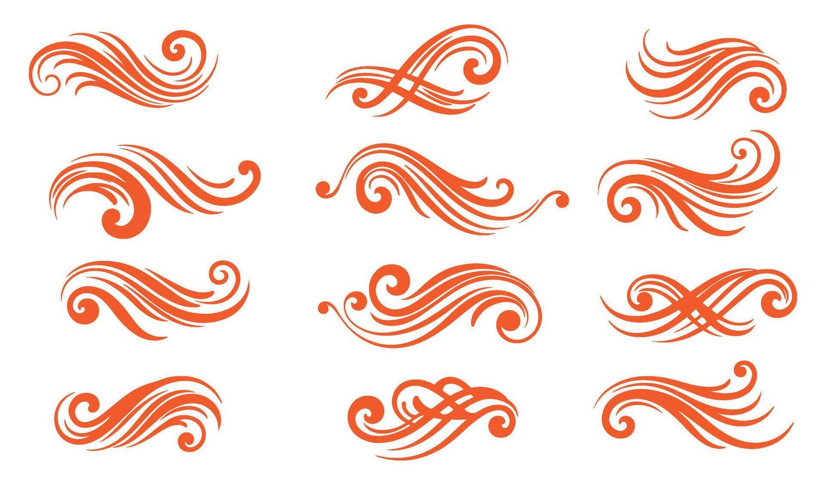 Stylish Calligraphic Ethereal Swirls Ornament Collection for Creatives vector