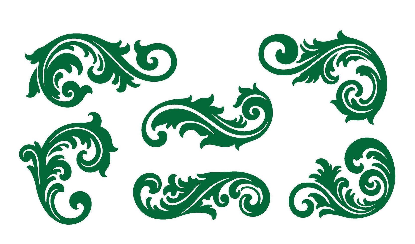 Decorative Whimsical Whorls Swirls Calligraphy Elements for Art vector