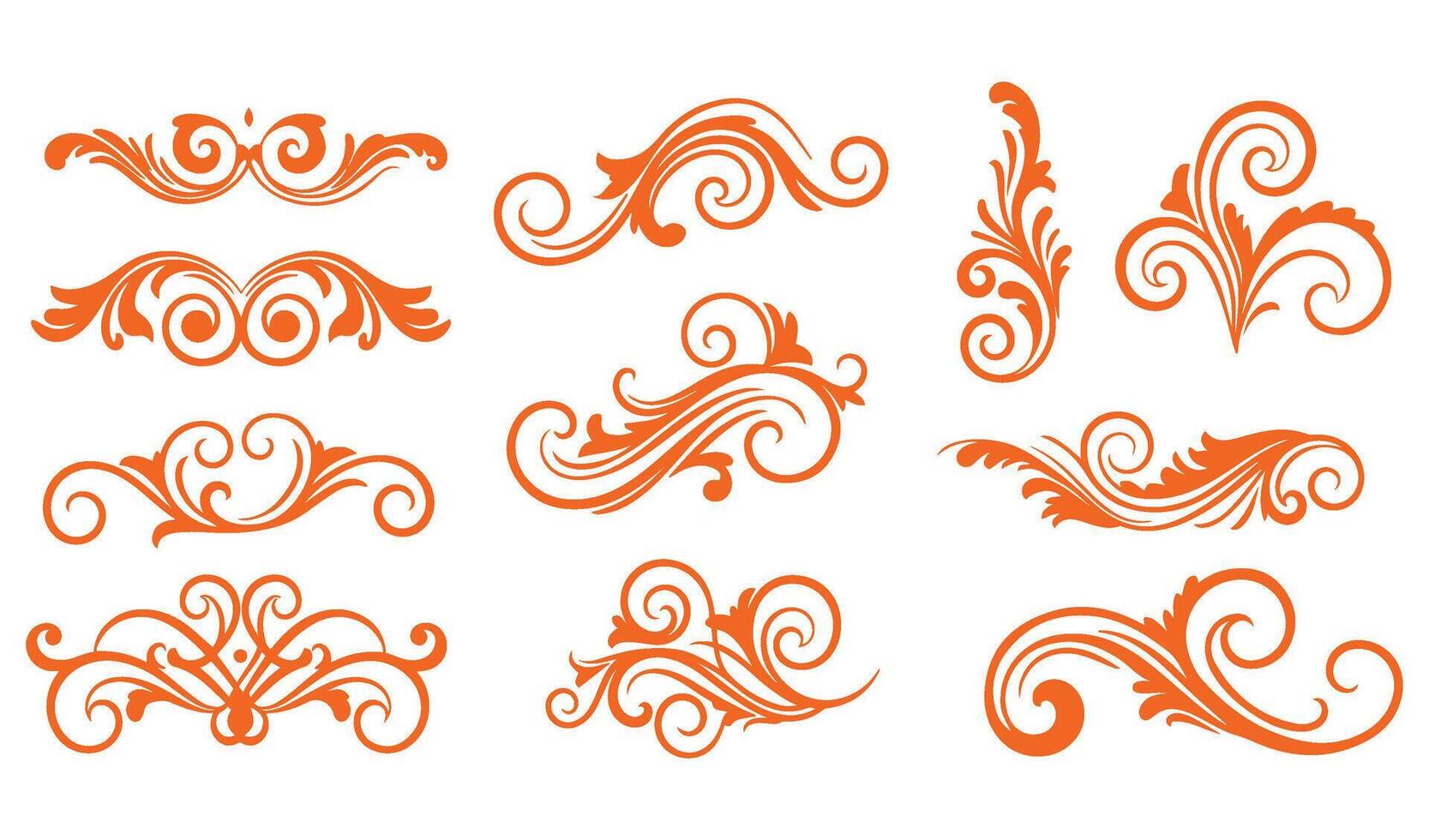 Decorative Calligraphy Ornament Set Featuring Ethereal Swirls vector
